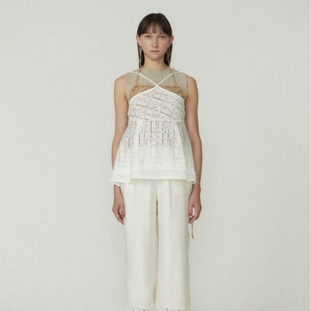 トップス Eaphi / SWITCHING LACE PEPLUM TOPS Eaphi SWITCHING LACE PEPLUM TOPS