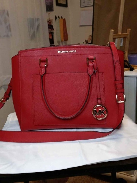 Limited Edition Michael Kors Park Saffiano Leather Satchel Sling