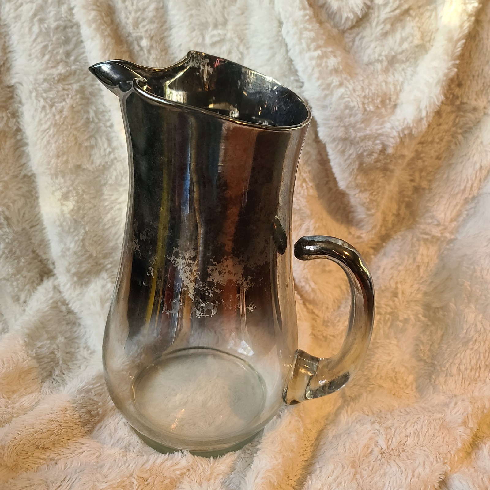 Vintage Mid Century Silver Pitcher Mercury Glass Blendo Dorothy Thorpe Style