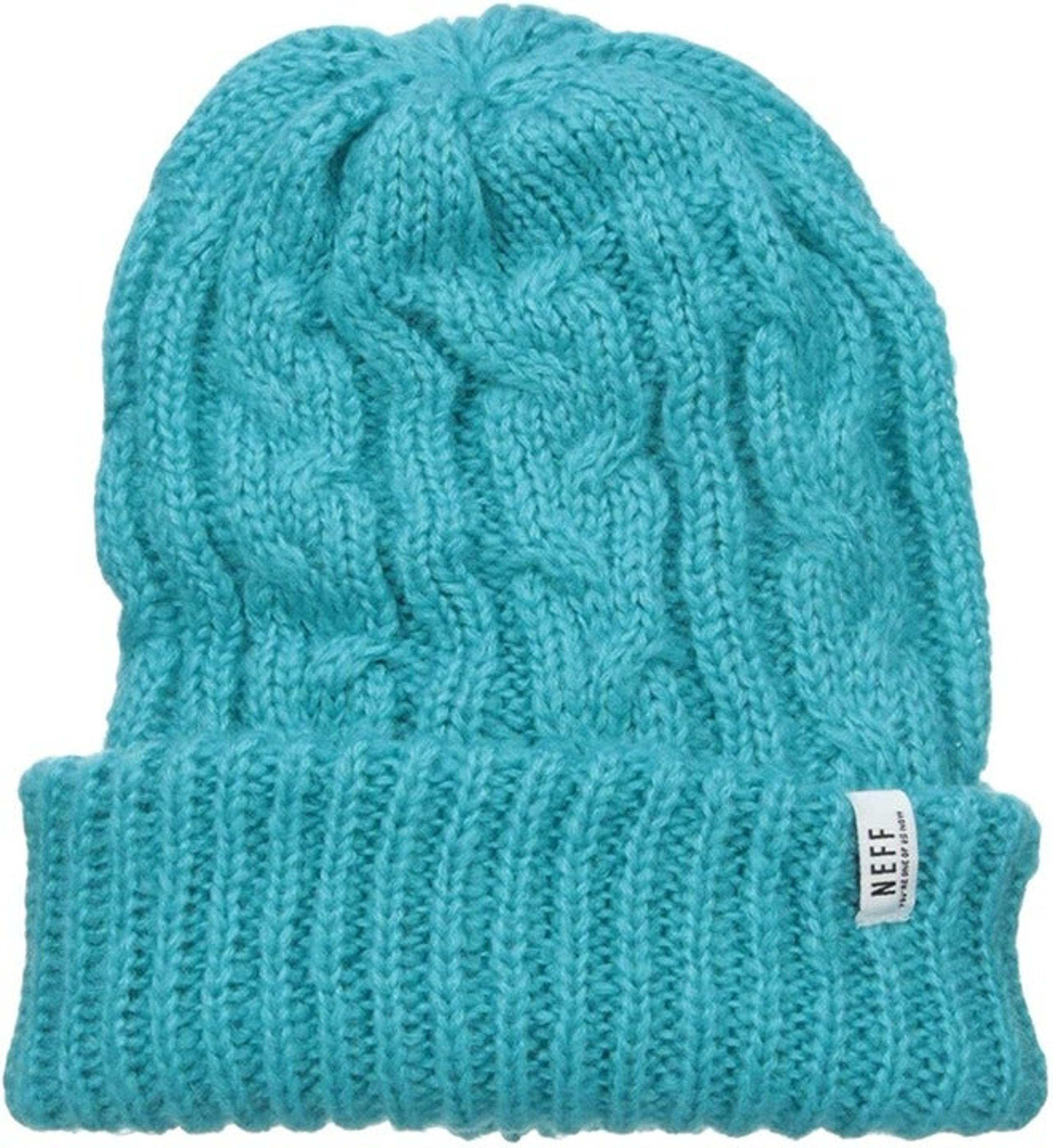 NEFF Womens Unisex Teal Cable Knit Pike Beanie Hat One Size New With Tags