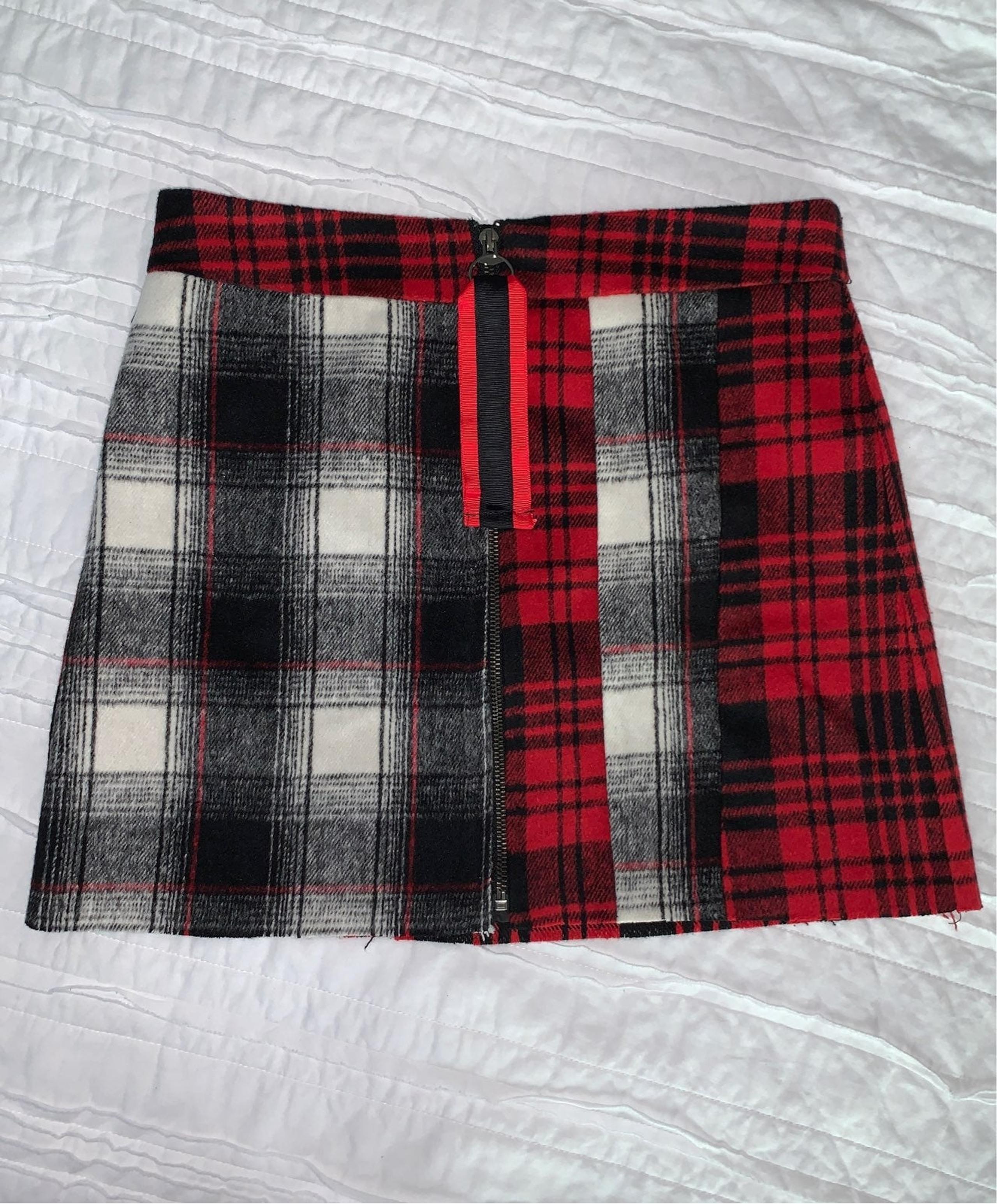 BSBW by LF full zip plaid Mini Skirt