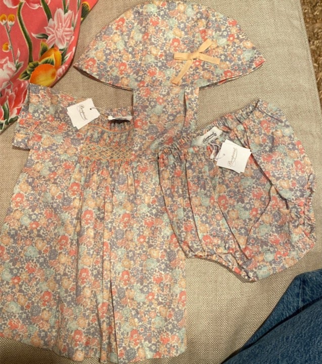 Bonpoint NEW dress, bloomer hat set