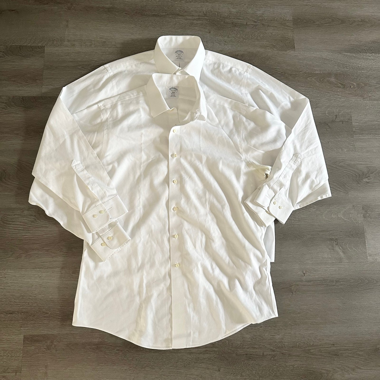 Two Brooks Brothers White Dress Shirt Regent Non Iron All Cotton Size 16 1/2-4/5