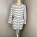 Bathrobe Sz L Waffle White & Black Stripes tie