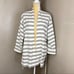 Bathrobe Sz L Waffle White & Black Stripes tie