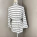 Bathrobe Sz L Waffle White & Black Stripes tie