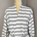 Bathrobe Sz L Waffle White & Black Stripes tie