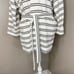 Bathrobe Sz L Waffle White & Black Stripes tie