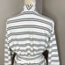 Bathrobe Sz L Waffle White & Black Stripes tie