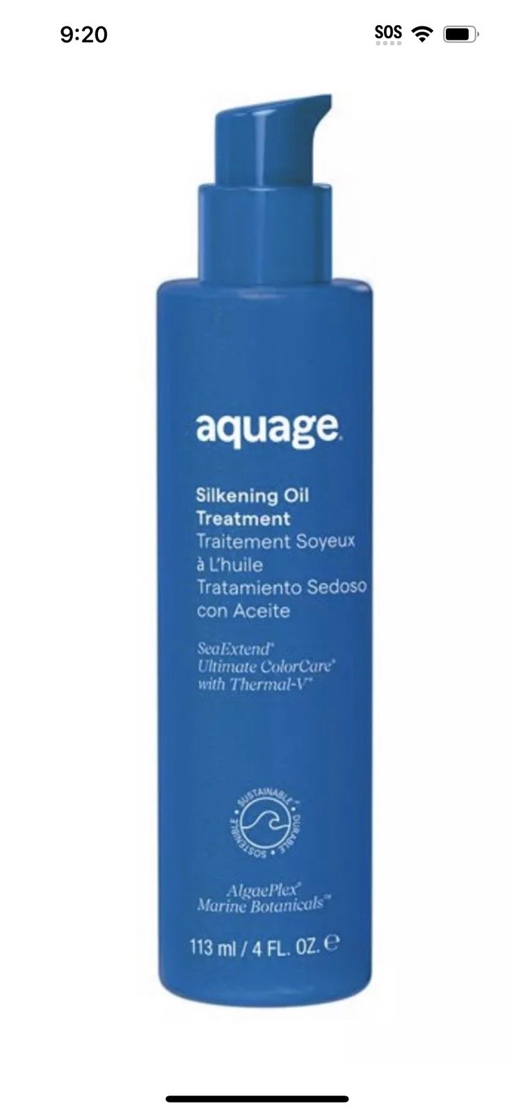 AQUAGE Sea Extend Silkening Oil Treatment 4 oz *