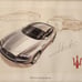 Maserati Quattroporte Art Print Lithograph Numbered Signed Engineer Pininfarina
