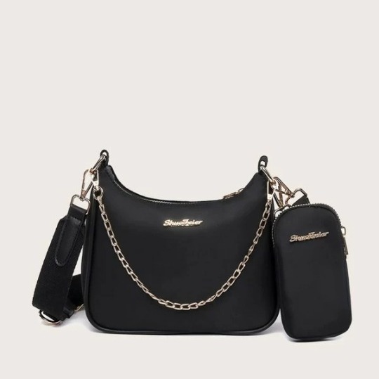 Metal Letter Patch Satchel Bag