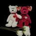 Ty Beanie Babies Lot of 2 Valentino 1993 Brn Nose Blk Eyes Valentina 1998 3 Rose