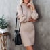 New Balloon sleeve Turtleneck Knitted Sweater Dress