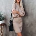 New Balloon sleeve Turtleneck Knitted Sweater Dress
