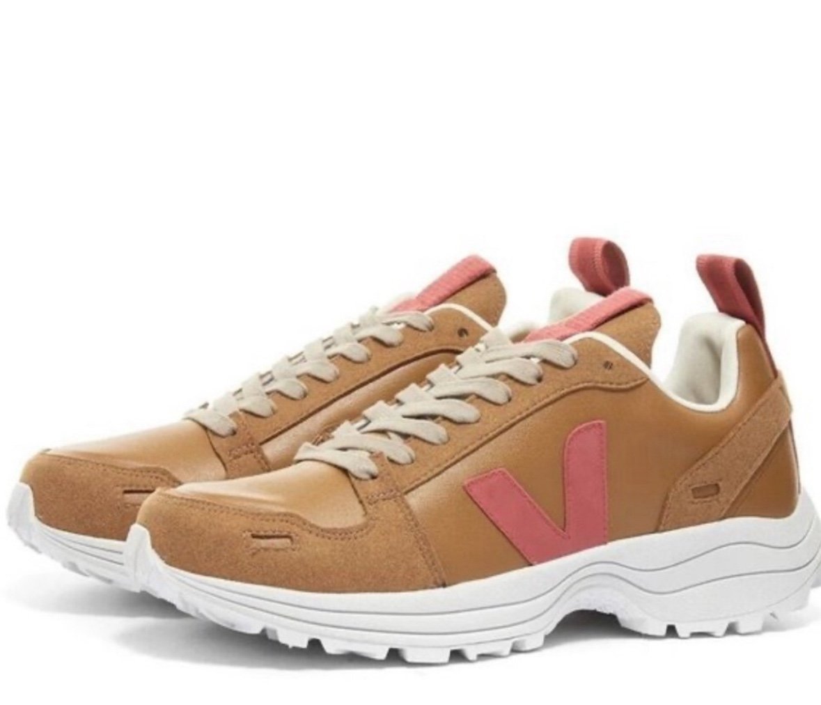 Veja Rick Owens Venturi Hiking Sneakers in Honey Carnelian Leather Size: 6