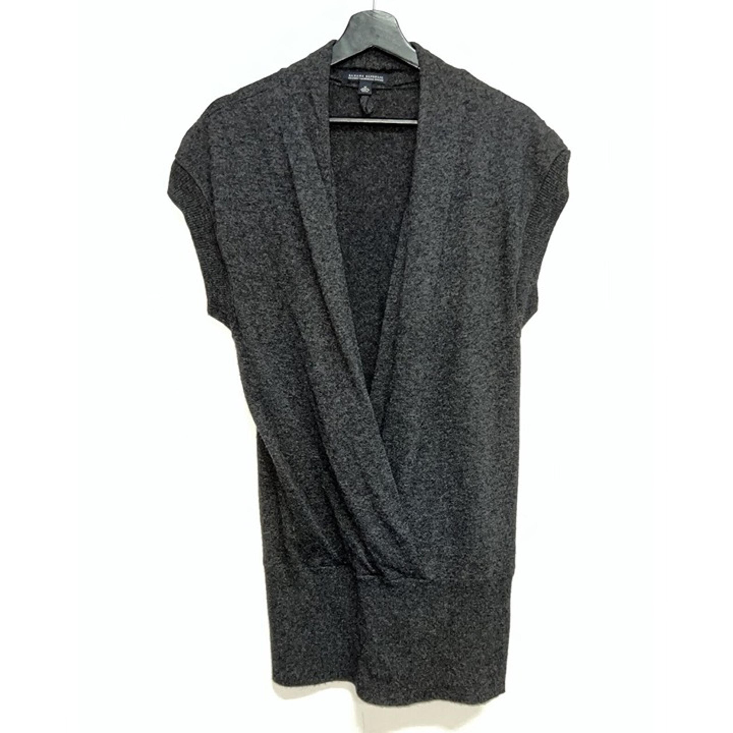 Banana Republic Luxury Cashmere Blend Womens Tunic Sweater SZ M Gray Open Front