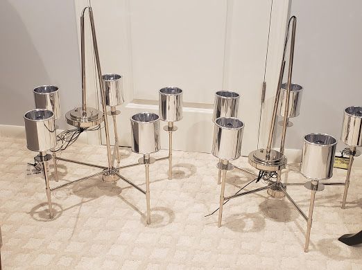 Simple Modern Polished Chrome Chandelier