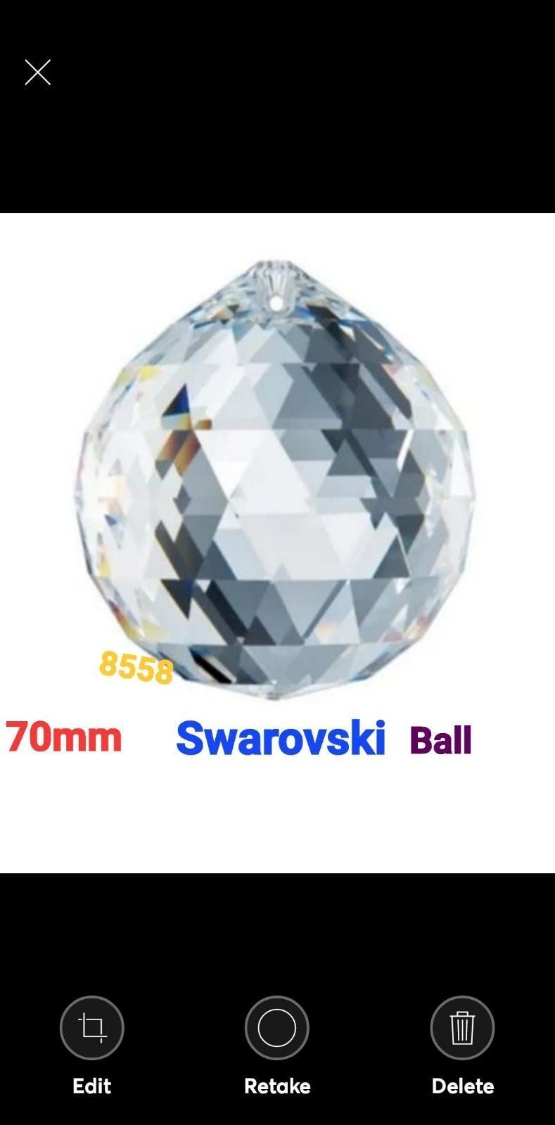 NEW AUTHENTIC Swarovski HUGE 70mm Retired art# 8558 Crystal Ball Prism