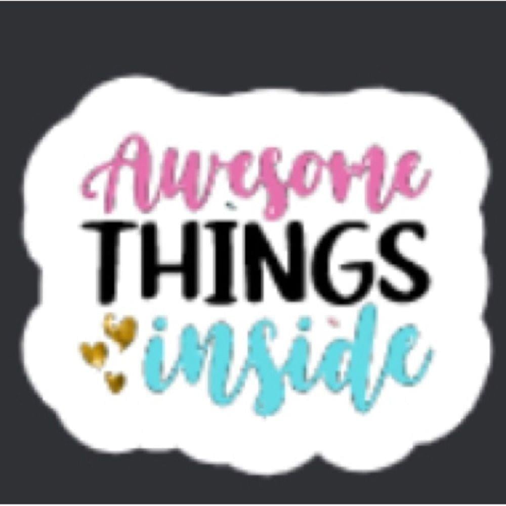 AWESOME Things Inside 50 Count Handmade Stickers - detail