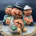 Vintage Brinn’s Ceramic Halloween Jack O Lantern Light Set Of 3 Mr. Pumpkin Work