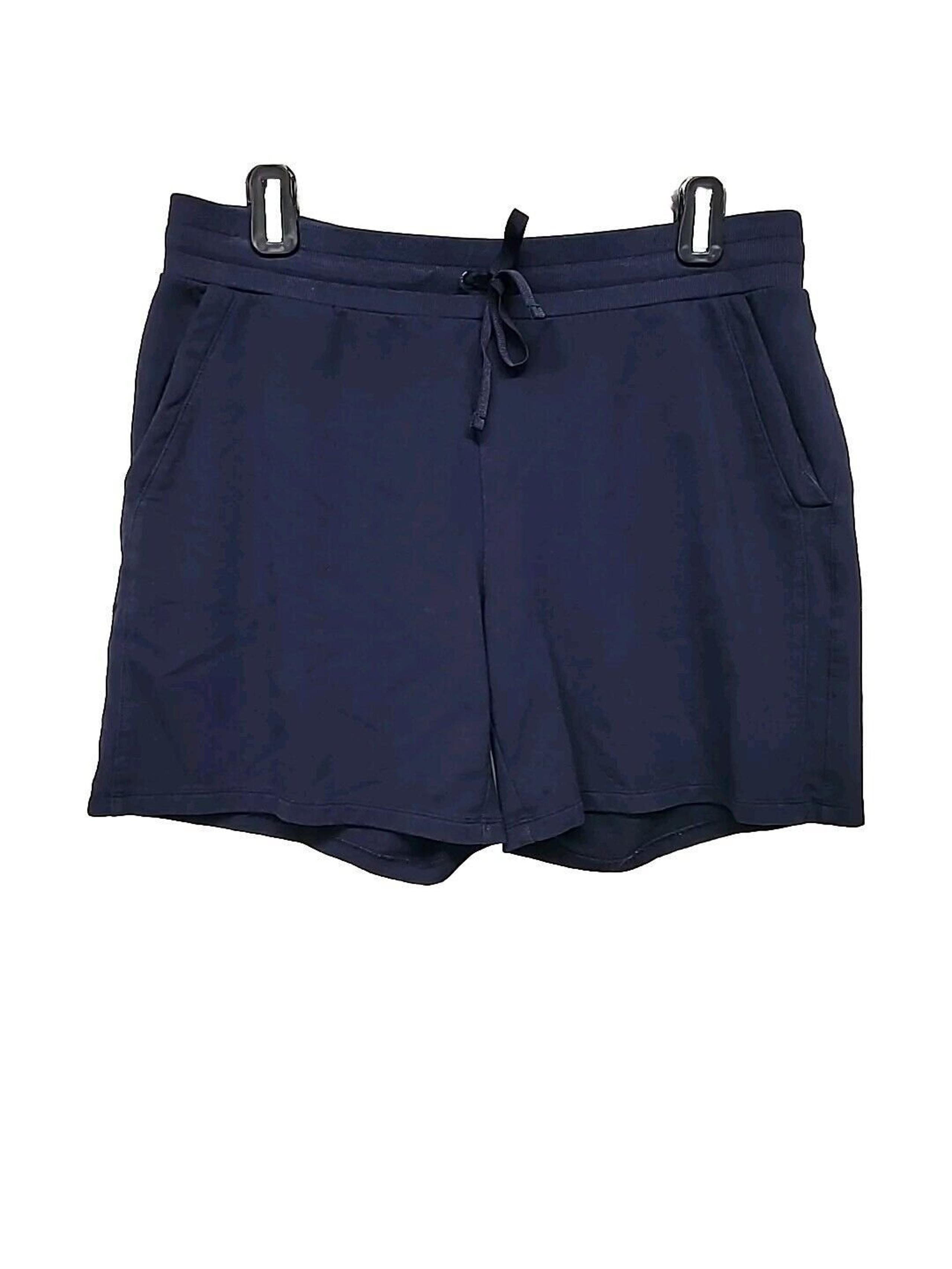 T by Talbots Women's Size Med Petite Navy Blue Pull On Elastic Waist Shorts Pima