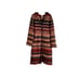 Vintage 90s Womens Medium Western Navajo Knit Hooded Long Cardigan Sweater Coat