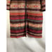 Vintage 90s Womens Medium Western Navajo Knit Hooded Long Cardigan Sweater Coat