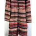 Vintage 90s Womens Medium Western Navajo Knit Hooded Long Cardigan Sweater Coat