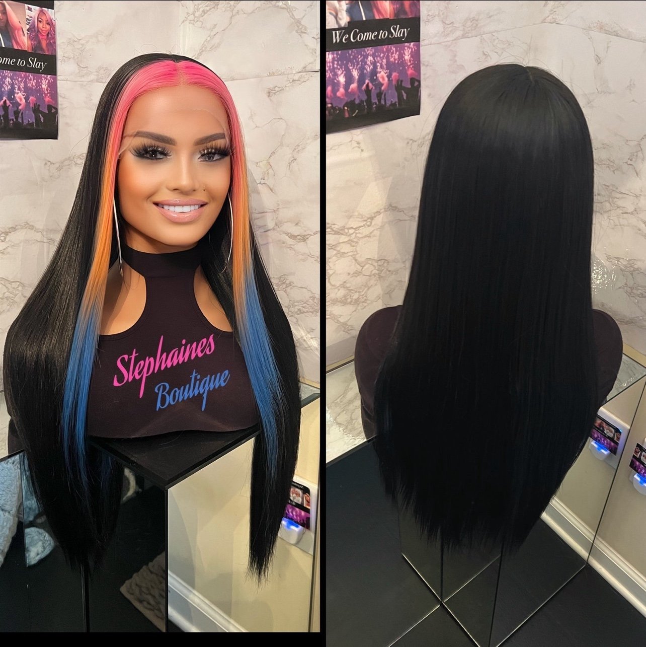 Human Hair Blended lace front wig