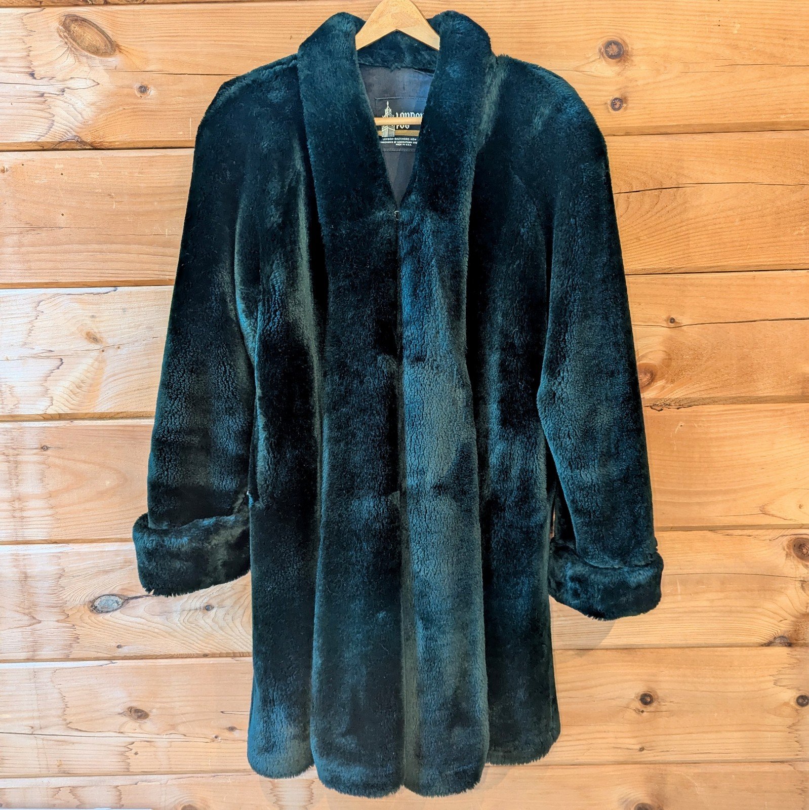 London Fog Faux Fur Green Winter Coat