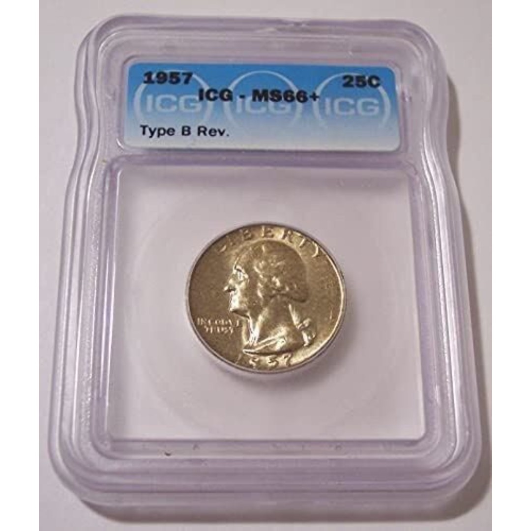 1957 Washington Quarter Type B Reverse Variety FS-901 MS66+ ICG Toning