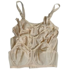 Bali Size 36D Flower Underwire Bra, Light Beige. Three bras. New without tags.
