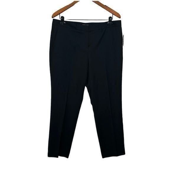 NEW Vince Camuto Womens Rich Black Pocket Flat Front Ponte Dress Pants Size 12