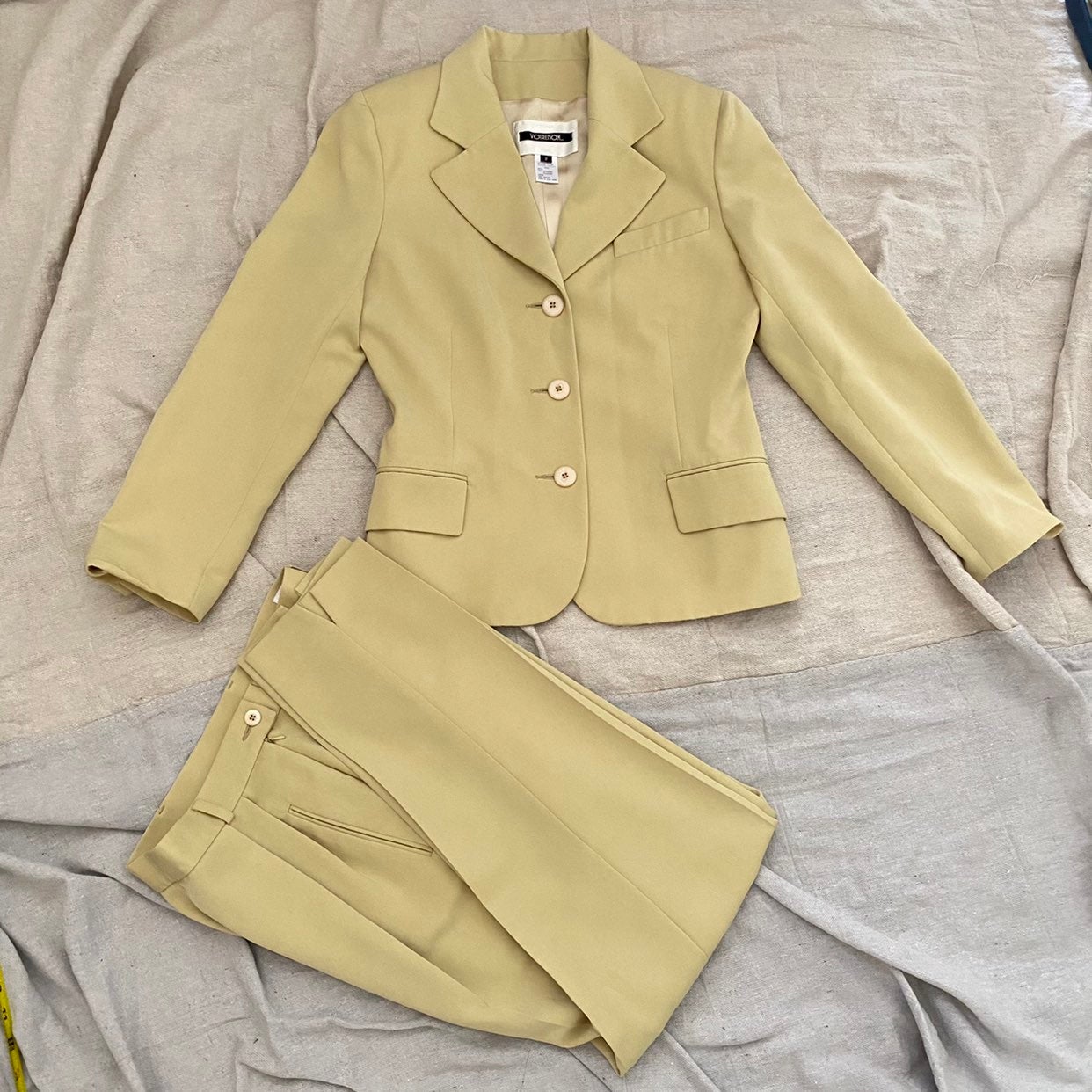 Vintage buttercream yellow suit
