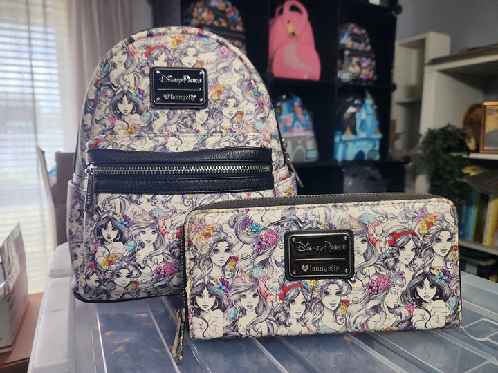 Loungefly Disney Parks Princess Sketch Backpack and Wallet - OG HTF