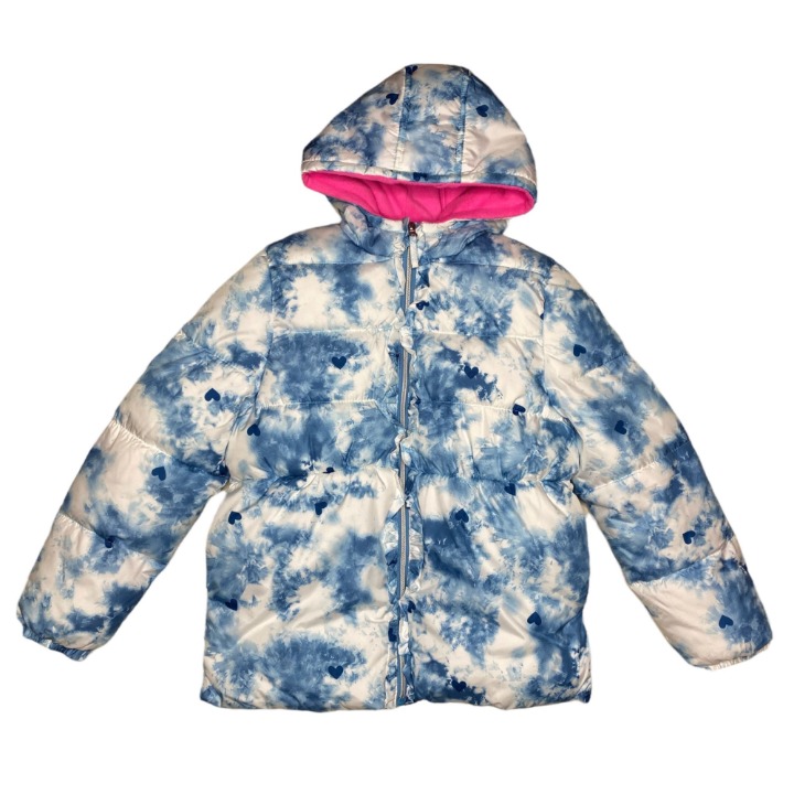 Pony Girls' Blue Tie-Dye Puffer Coat