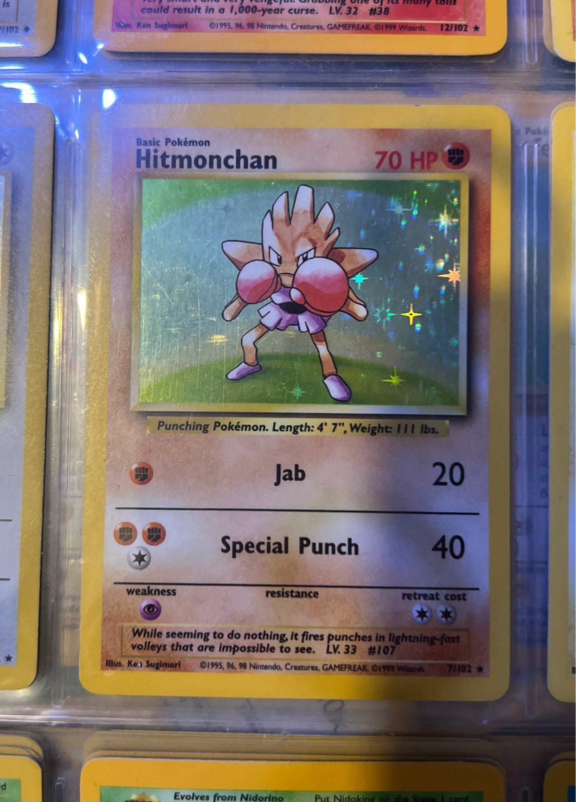 Pokemon Hitmonchan base card #7/102