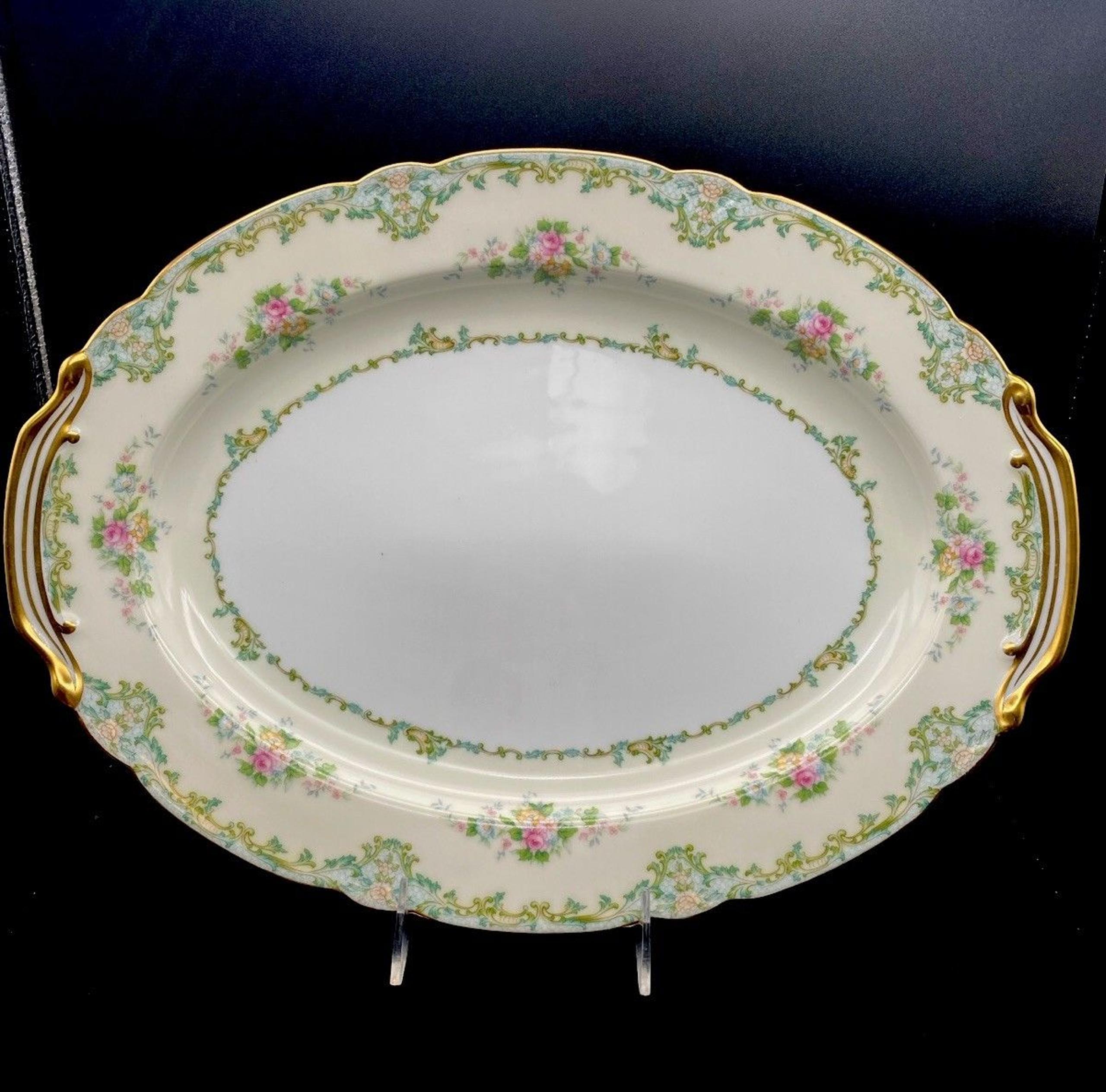 Noritake Luxoria 16" Oval Serving Platter PL16 Porcelain Japan Floral