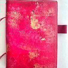 Crazy Organized A5 Gold Pink Painted Leather Traveler's Notebook Cover TN