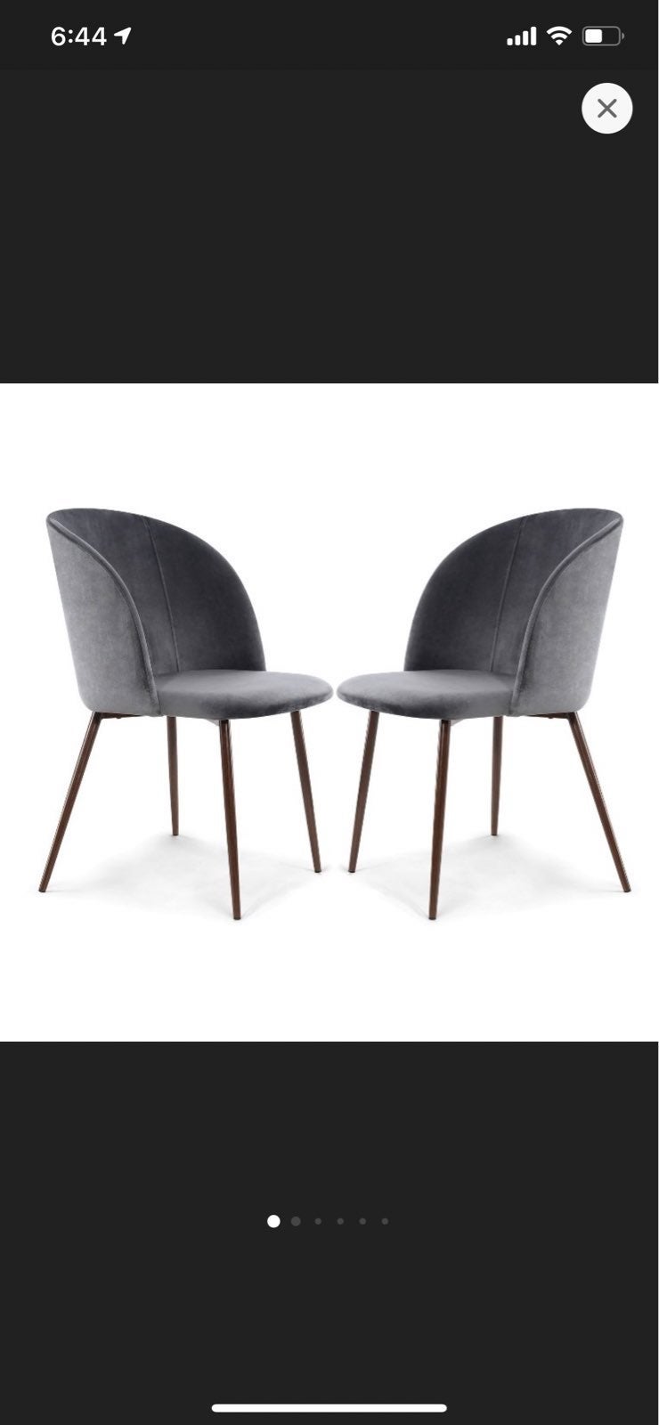Poly & Bark London Velvet Dining Chair Set Gray