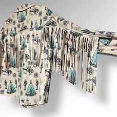 Sterling Creek Large Women’s Western Cowboy fringe Top Jacket Shirt Large