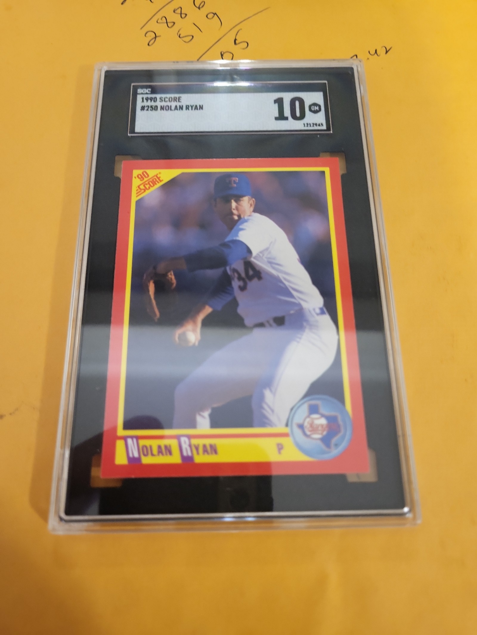 1990 Nolan Ryan Score SGC 10 POP 7 PERFECTLY CENTERED . VERY RARE FIND
