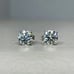 18K White Gold + Silver 7.5 Diamond Stud Earrings
