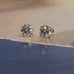 18K White Gold + Silver 7.5 Diamond Stud Earrings