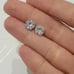 18K White Gold + Silver 7.5 Diamond Stud Earrings
