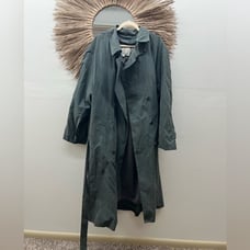 London fog green long trench coat
