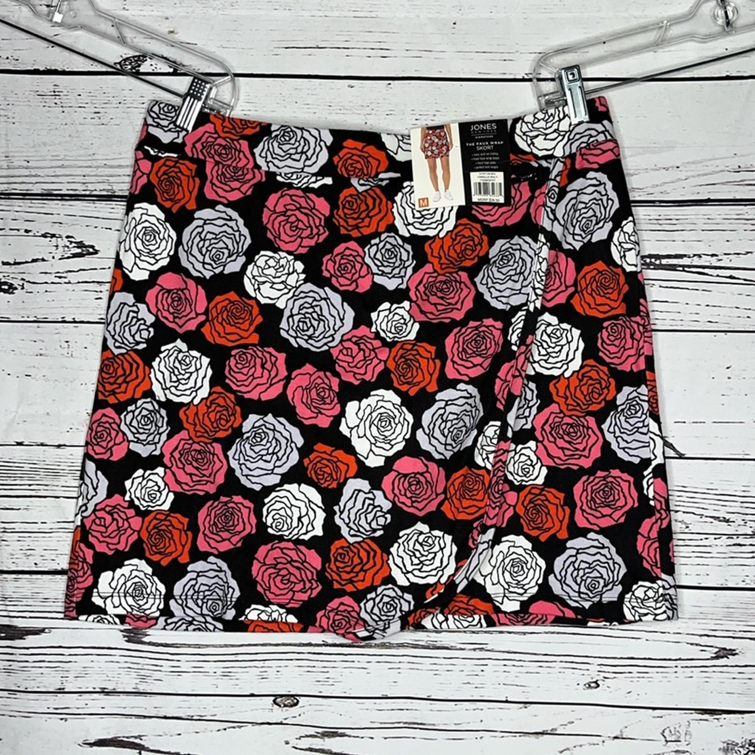 Jones New York Signature NWT Sz M Rose Floral Faux Wrap Skort - Skirt w/ Shorts