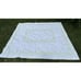 Gorgeous Vintage Hand Embroidered Crochet Edge In Green Tablecloth 76” Long