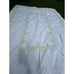 Gorgeous Vintage Hand Embroidered Crochet Edge In Green Tablecloth 76” Long